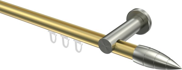 Innenlauf Gardinenstange Messing-Optik / Edelstahl-Optik 20 mm Ø PLATON - Samanto