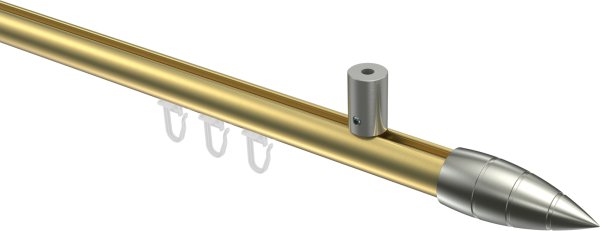 Innenlauf Gardinenstange Messing-Optik / Edelstahl-Optik 20 mm Ø SONIUS - Samanto