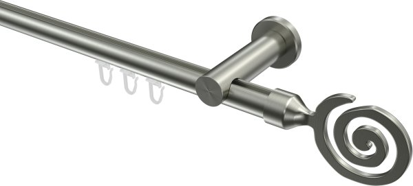 Innenlauf Gardinenstange Edelstahl-Optik 20 mm Ø PLATON - Galaxa 100 cm