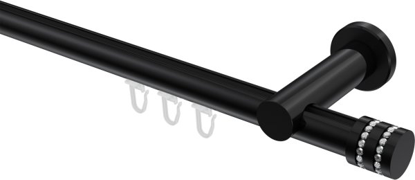 Innenlauf Gardinenstange Aluminium / Metall 20 mm Ø PLATON - Estana Schwarz