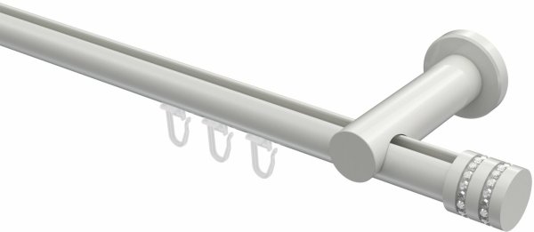 Innenlauf Gardinenstange Aluminium / Metall 20 mm Ø PLATON - Estana Weiß 100 cm