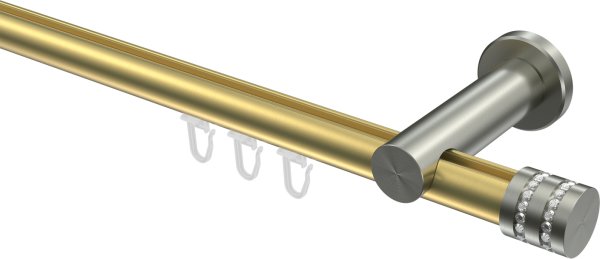 Innenlauf Gardinenstange Messing-Optik / Edelstahl-Optik 20 mm Ø PLATON - Estana