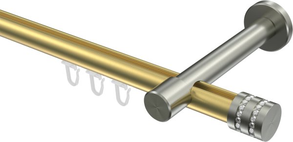 Innenlauf Gardinenstange Messing-Optik / Edelstahl-Optik 20 mm Ø PRESTIGE - Estana