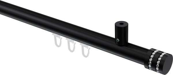 Innenlauf Gardinenstange Aluminium / Metall 20 mm Ø SONIUS - Estana Schwarz