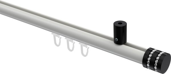 Innenlauf Gardinenstange Aluminium / Metall 20 mm Ø SONIUS - Estana Weiß / Schwarz 100 cm