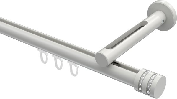 Innenlauf Gardinenstange Aluminium / Metall 20 mm Ø SITENO - Estana Weiß 100 cm