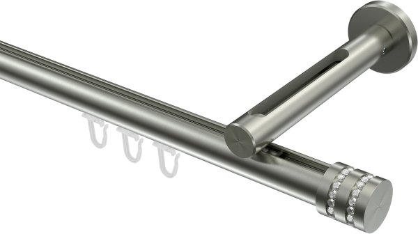 Innenlauf Gardinenstange Edelstahl-Optik 20 mm Ø SITENO - Estana 100 cm