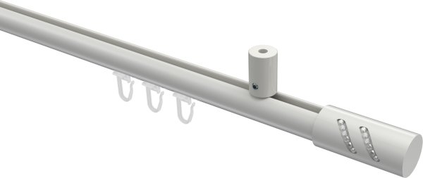 Innenlauf Gardinenstange Aluminium / Metall 20 mm Ø SONIUS - Zoena Weiß 100 cm