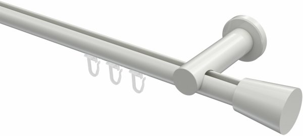Innenlauf Gardinenstange Aluminium / Metall 20 mm Ø PLATON - Sitra Weiß 100 cm