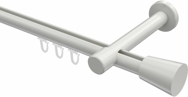 Innenlauf Gardinenstange Aluminium / Metall 20 mm Ø PRESTIGE - Sitra Weiß 100 cm