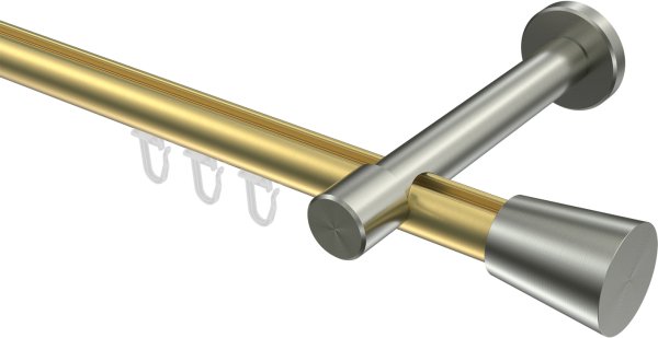 Innenlauf Gardinenstange Messing-Optik / Edelstahl-Optik 20 mm Ø PRESTIGE - Sitra