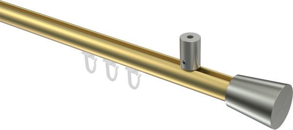 Innenlauf Gardinenstange Messing-Optik / Edelstahl-Optik 20 mm Ø SONIUS - Sitra 100 cm
