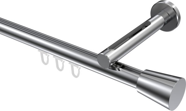 Innenlauf Gardinenstange Aluminium / Metall 20 mm Ø SITENO - Sitra Chrom 100 cm