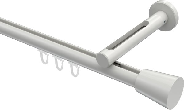 Innenlauf Gardinenstange Aluminium / Metall 20 mm Ø SITENO - Sitra Weiß 100 cm