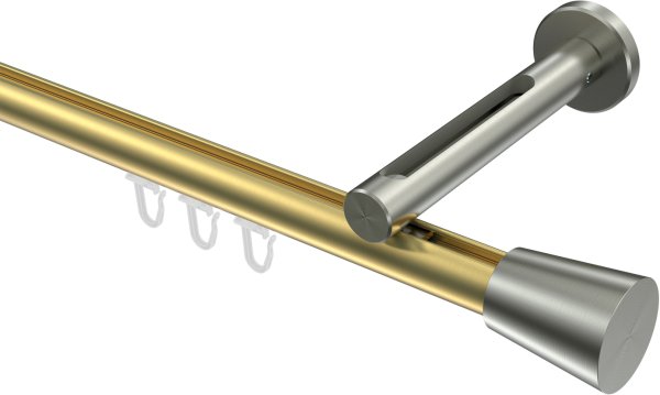 Innenlauf Gardinenstange Messing-Optik / Edelstahl-Optik 20 mm Ø SITENO - Sitra 100 cm