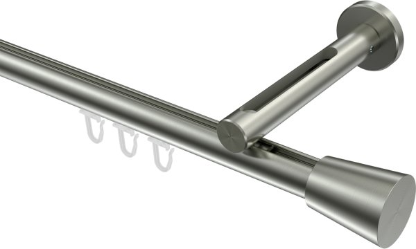 Innenlauf Gardinenstange Edelstahl-Optik 20 mm Ø SITENO - Sitra 100 cm
