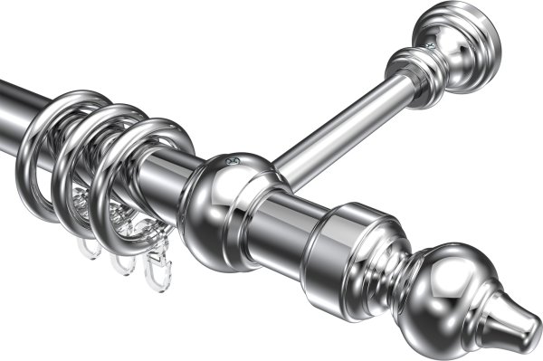 Gardinenstange Metall / Kunststoff 28 mm Ø CLASSIC - Rondo Chrom