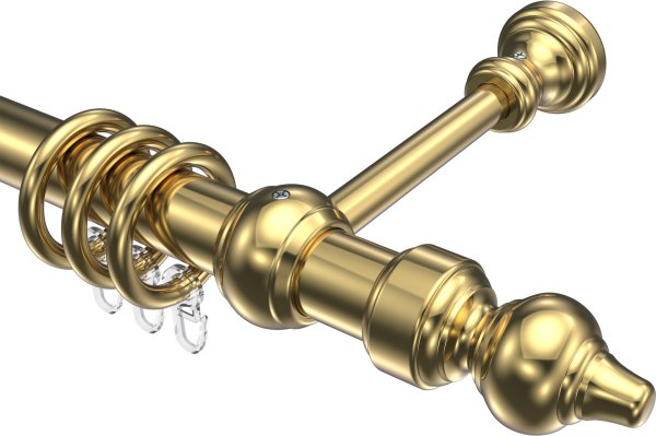 Gardinenstange Metall / Kunststoff 28 mm Ø CLASSIC - Rondo Messing-farbig