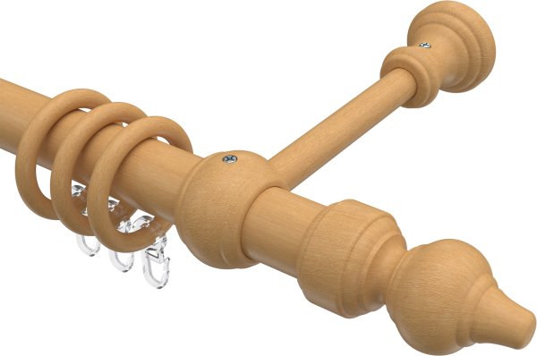 Gardinenstange Holz 28 mm Ø CLASSIC - Rondo Buche lackiert