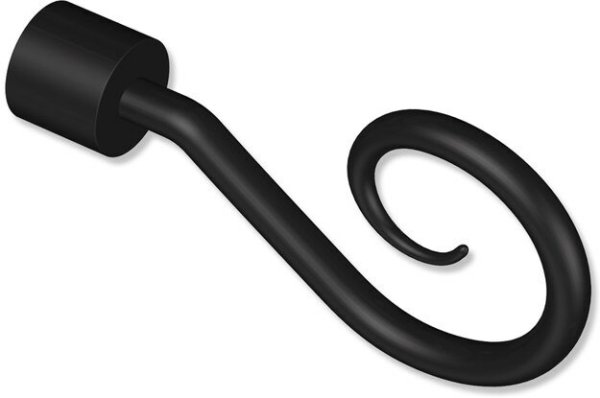 Endstücke Helix (Spirale) Schwarz für Gardinenstangen ausziehbar 16/13 mm Ø (2 Stück) 