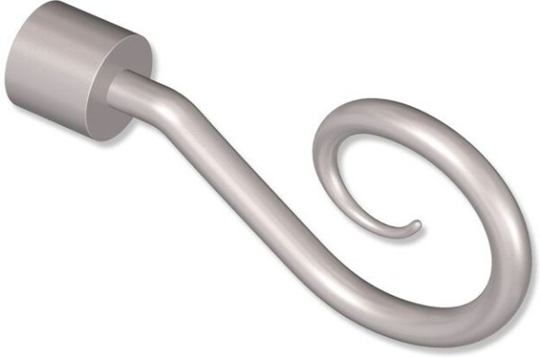 Endstücke Helix (Spirale) Silbergrau für Gardinenstangen ausziehbar 16/13 mm Ø (2 Stück) 