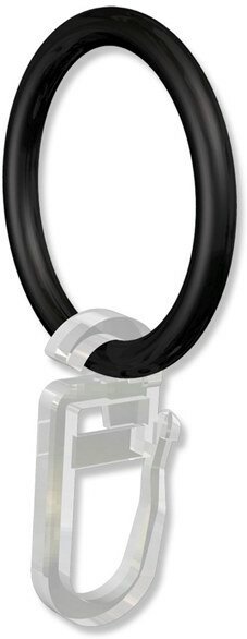 Ringe (Rundringe) Schwarz Typ H16 für Gardinenstangen 16 mm Ø 12 Stück