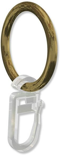 Ringe (Rundringe) Messing Antik Typ H16 für Gardinenstangen 16 mm Ø 12 Stück