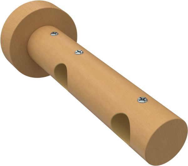 Träger Adrian Buche lackiert 2-läufig 6 und 12 cm für Gardinenstangen 16 mm Ø 