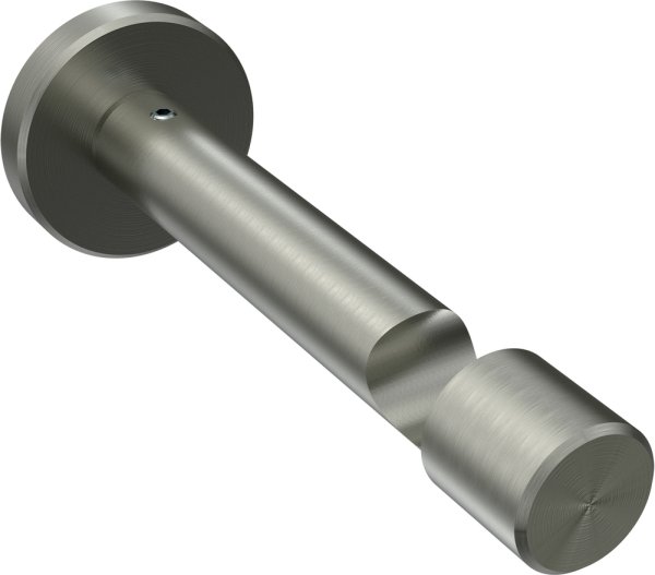 Träger Sinux Edelstahl-Optik 1-läufig 8 cm für Gardinenstangen 16 mm Ø