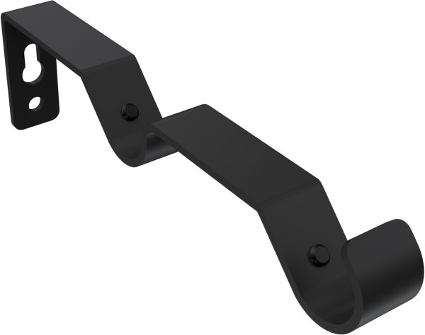 Träger Hera Schwarz 2-läufig 7,5 und 13,5 cm für Gardinenstangen 16 mm Ø
