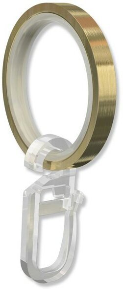 Ringe (Flachringe) mit Einlage Messing-Optik Typ E16 für Gardinenstangen 16 mm Ø 10 Stück