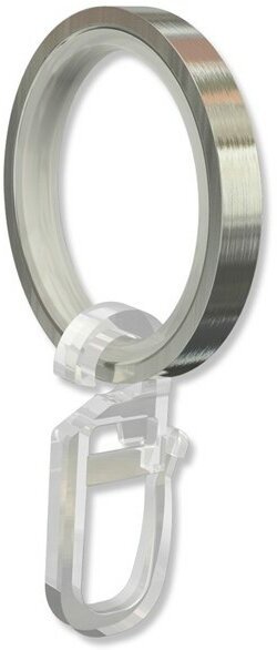 Ringe (Flachringe) mit Einlage Edelstahl-Optik Typ E16 für Gardinenstangen 16 mm Ø 24 Stück