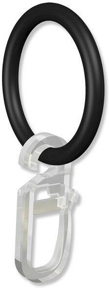 Ringe (Rundringe) Schwarz Typ G16 für Gardinenstangen 16 mm Ø 12 Stück