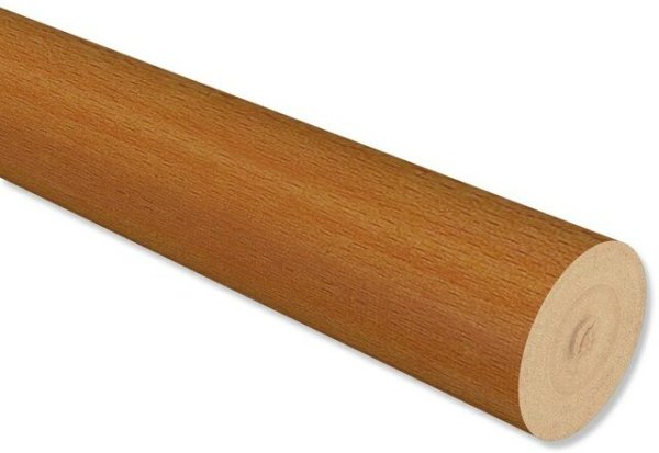 Holzstange in Kirschbaum lackiert für Gardinenstangen 16 mm Ø 160 cm