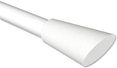 Endstücke Bero (Konus / Schräge) Weiß lackiert für Gardinenstangen 20 mm Ø (2 Stück) 