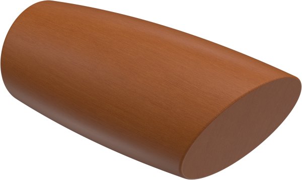 Endstücke Etta (Ellipse / Schräge) Kirschbaum lackiert für Gardinenstangen 20 mm Ø (2 Stück) 