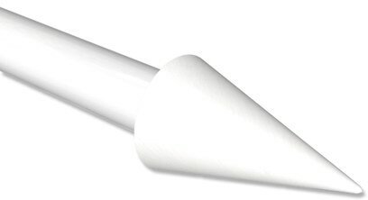 Endstücke Siveo (Kegel) Weiß lackiert für Gardinenstangen 20 mm Ø (2 Stück) 