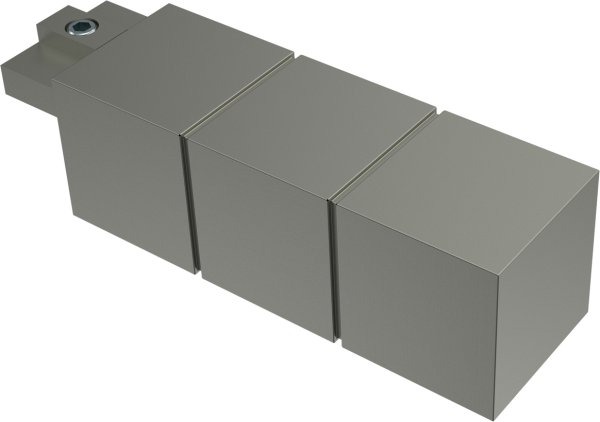 Endstücke Cubes (Rillenquader) Satin-Silber für Innenlaufstangen 20x20 mm (2 Stück)