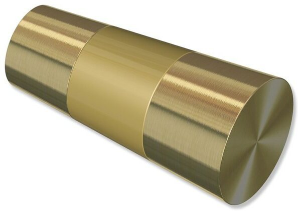 Endstücke Tanara (Konus) Messing-Optik / Satin-Gold für Gardinenstangen 20 mm  Ø (2 Stück) | Gardinenstangen-Endstücke