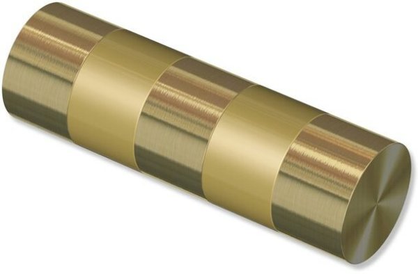 Endstücke Mavell (Zylinder) Messing-Optik / Satin-Gold für Gardinenstangen 20 mm Ø (2 Stück) 