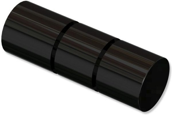 Endstücke Elanto (Rillenzylinder) Schwarz für Gardinenstangen 20 mm Ø (2 Stück) 