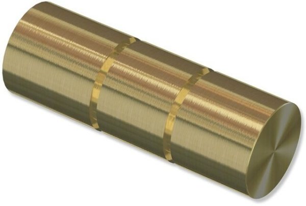Endstücke Elanto (Rillenzylinder) Messing-Optik für Gardinenstangen 20 mm Ø (2 Stück) 