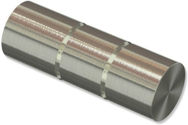 Endstücke Elanto (Rillenzylinder) Edelstahl-Optik für Gardinenstangen 20 mm Ø (2 Stück) 