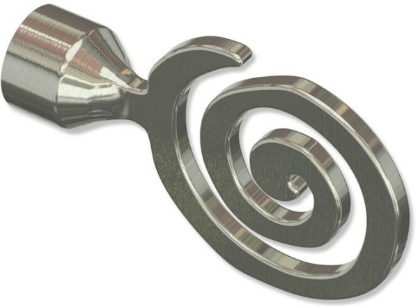 Endstücke Galaxa (Spirale) Edelstahl-Optik für Gardinenstangen 20 mm Ø (2 Stück) 