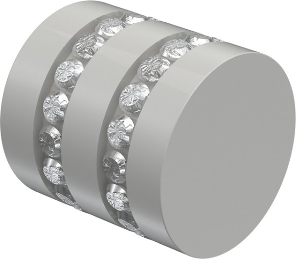 Endstücke Estana (Kappe Glitzer) Weiß für Gardinenstangen 20 mm Ø (2 Stück) 