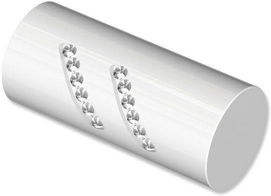 Endstücke Zoena (Zylinder Glitzer) Weiß für Gardinenstangen 20 mm Ø (2 Stück) 