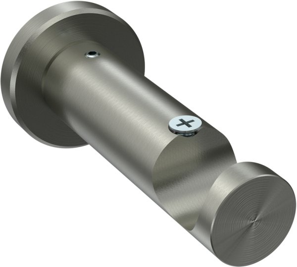 Träger Platon Edelstahl-Optik 1-läufig 7,5 cm für Gardinenstangen 20 mm Ø