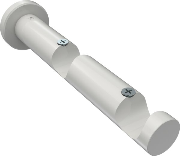 Träger Platon Weiß 2-läufig 7,5 und 14,5 cm für Gardinenstangen 20 mm Ø 