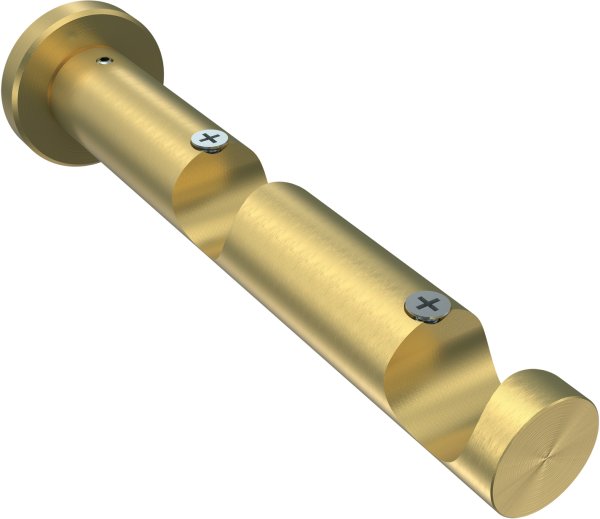 Träger Platon Messing-Optik 2-läufig 7,5 und 14,5 cm für Gardinenstangen 20 mm Ø