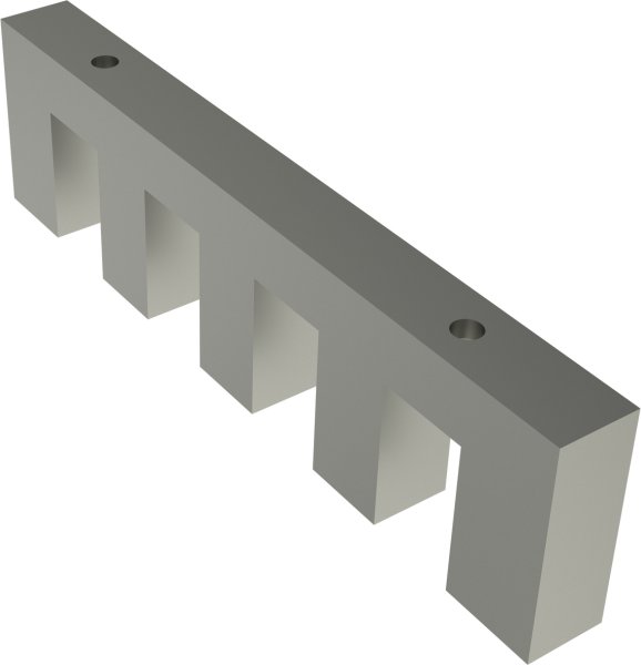 Deckenträger Smartline Edelstahl-Optik 4-läufig 1 cm für Innenlaufstangen 14x35 mm